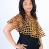 Alex Woven Jet Black African Ankara Print Cape