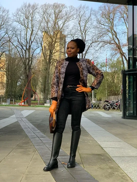 Bola African Ankara Snake Print Duster Coat 2