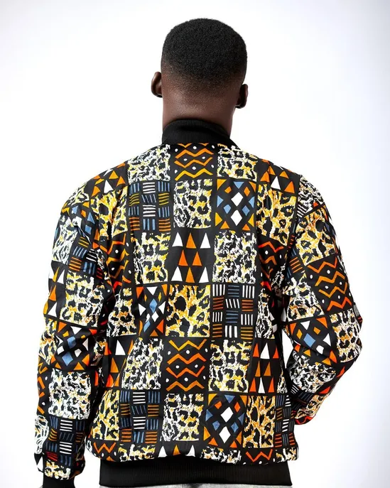 Kitoko African Kente Print Bomber Jacket 2