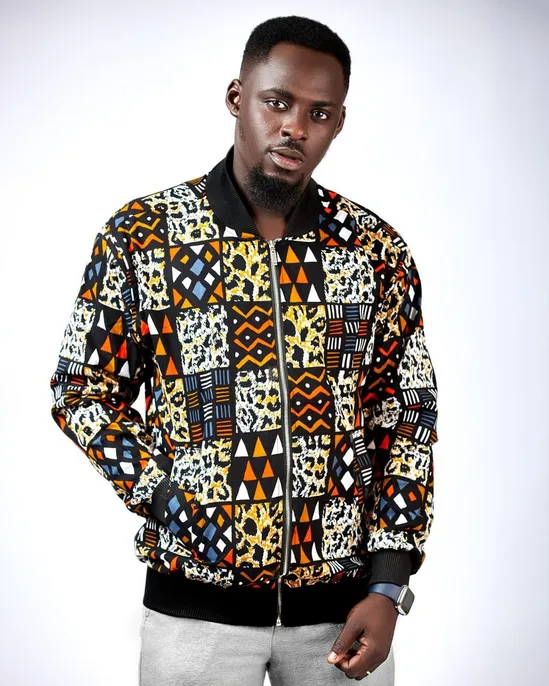 Kitoko African Kente Print Bomber Jacket