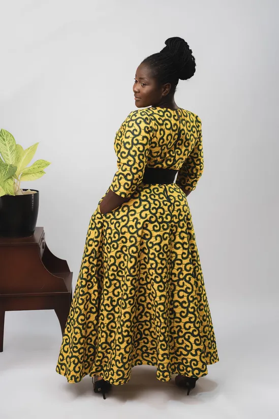 Mirembe African Ankara Print Quarter Sleeve Dress - Image 2