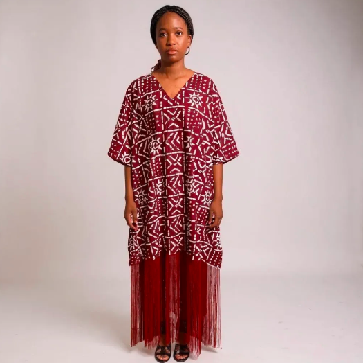 Ankara Dress with Long Fringe