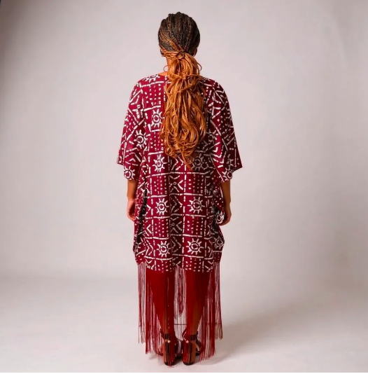 Ankara Dress with Long Fringe - Image 2