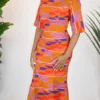 Teefah Colourful Kente African Silhouette Dress