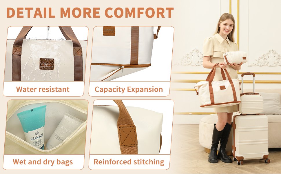 KONO Luggage Set – Hard Shell Suitcases with Spinner Wheels & Travel Bags, 20/24/28 Inch, 2/4/6-Piece Options - Image 2