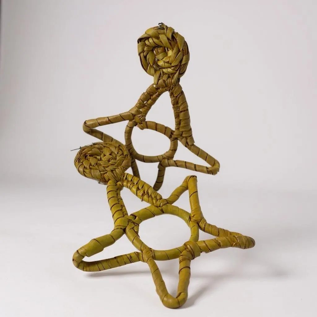 Star Natural Raffia Earring