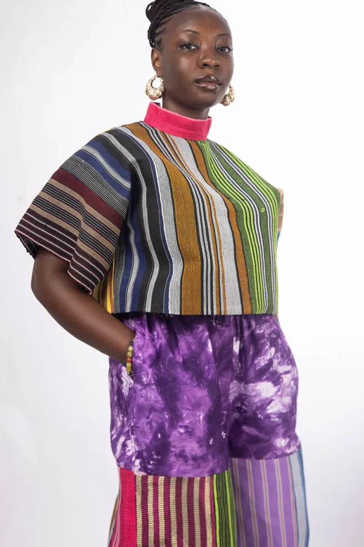 Aso Oke Jacket and Crop Top - Image 2
