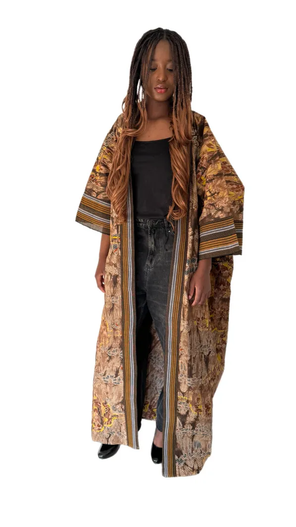 Heritage Flow Kimono Adire & Aso Oke Fusion