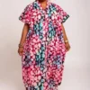 Ankara V- Neck Kaftan with Inner Belt