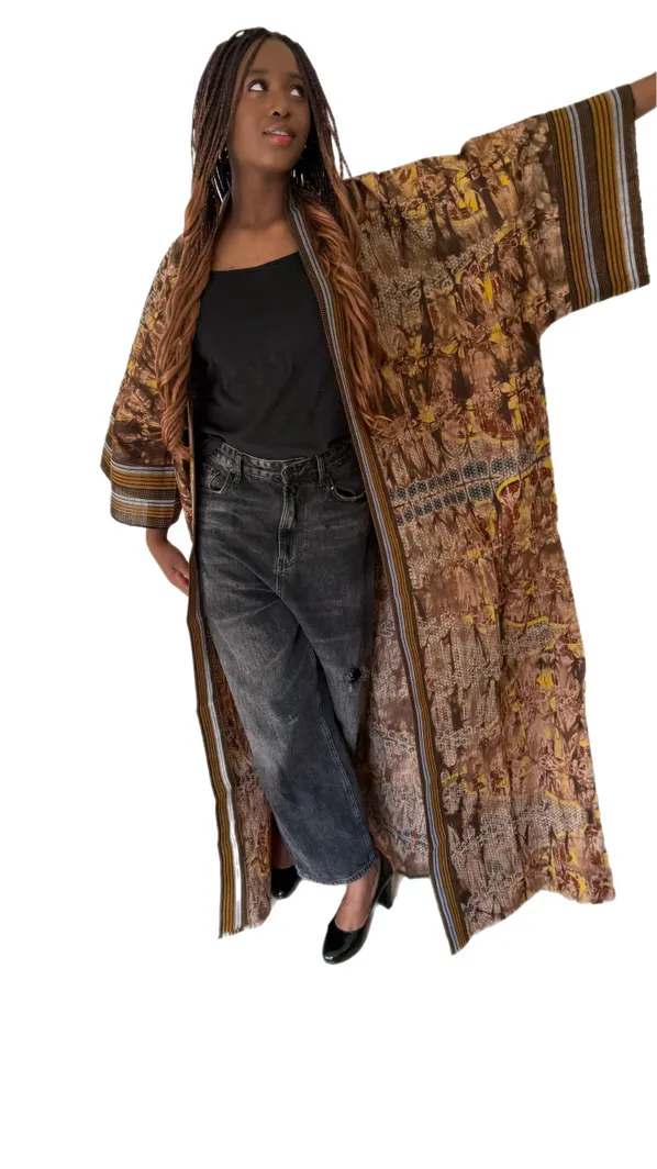 Heritage Flow Kimono Adire & Aso Oke Fusion - Image 2