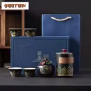 Luxury Chinese Tea Set Gift Box – 7-Piece Porcelain Kung Fu Tea Set with Teapot, Cups & Canister