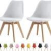 Deluxe Retro EVA Dining Chairs Set with Wooden Legs