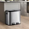 Voltsify 30L Dual Pedal Stainless Steel Step Trash Can