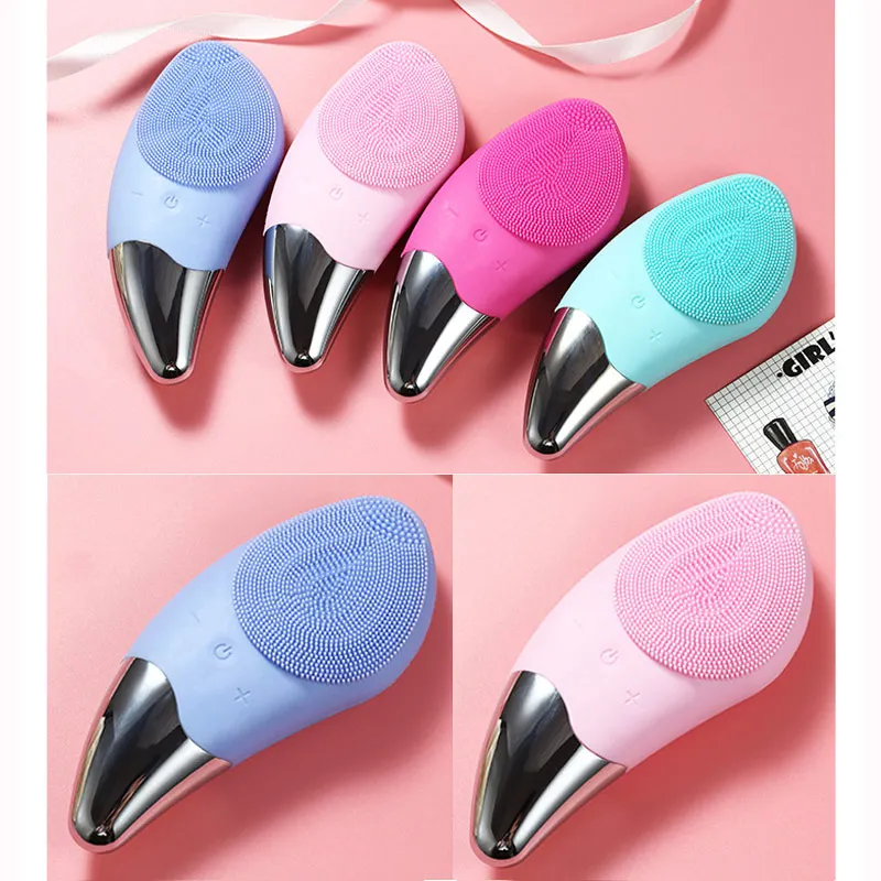 Mini Electric Face Washer Cleanser Silicone Facial Cleanser Waterproof Rechargeable Ultrasonic Pore Facial Cleaner
