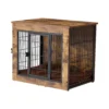 Rustic Farmhouse Style Dog Crate with Dual Lockable Doors