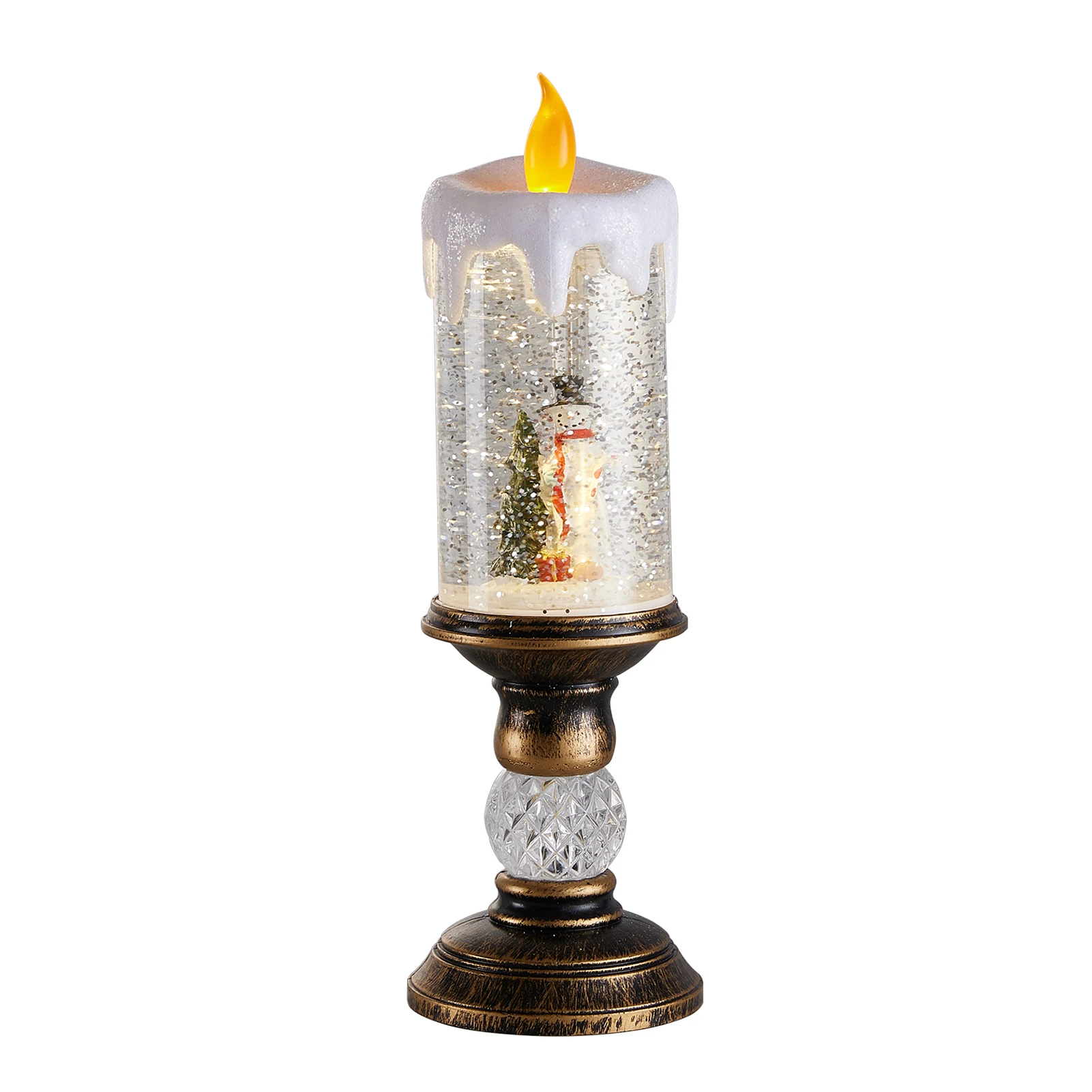 Voltsify Decorative Christmas Snow Globe LED Candle Lamp with Music Function - Image 3