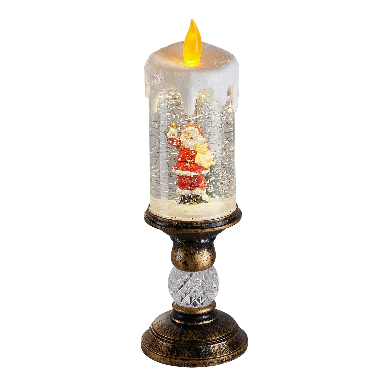 Voltsify Decorative Christmas Snow Globe LED Candle Lamp with Music Function - Image 5