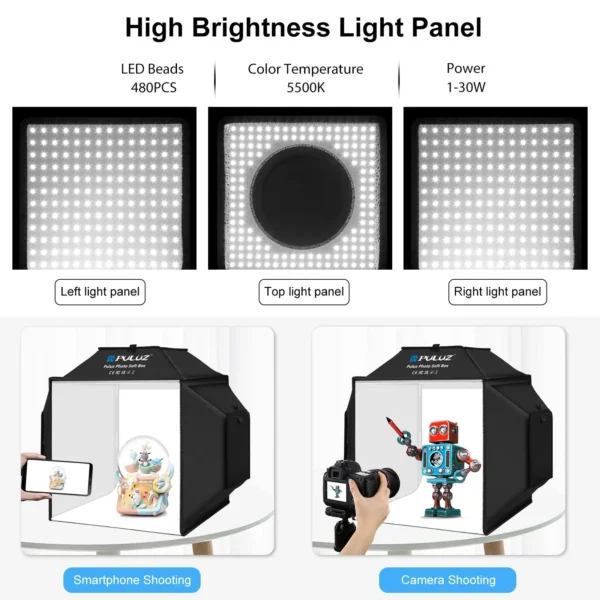 Foldable 40cm Portable LED Photo Studio Softbox Kit