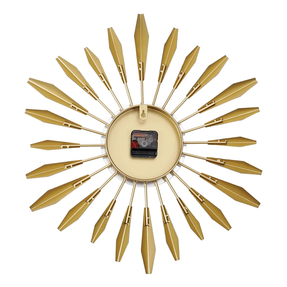 Large Metal Starburst Decorative Wall Clock - Image 3