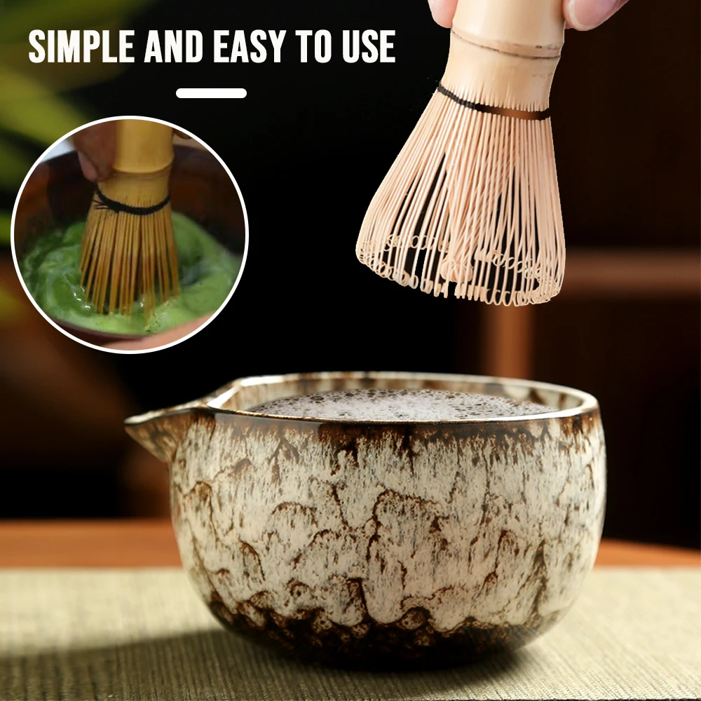 6PCS Japanese Matcha Tea Set Safe Bamboo Whisk Teaspoon Tea Sets Matcha Bowl Matcha Whisk Holder for Tea Lovers Tea-Making Tools - Image 4