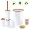Eight-Piece Bathroom Accessories Set with Soap Dispenser and Trash Bin