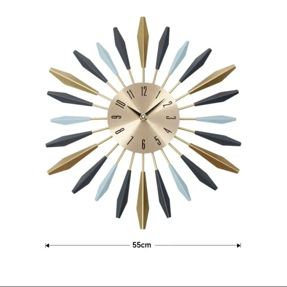 Large Metal Starburst Decorative Wall Clock