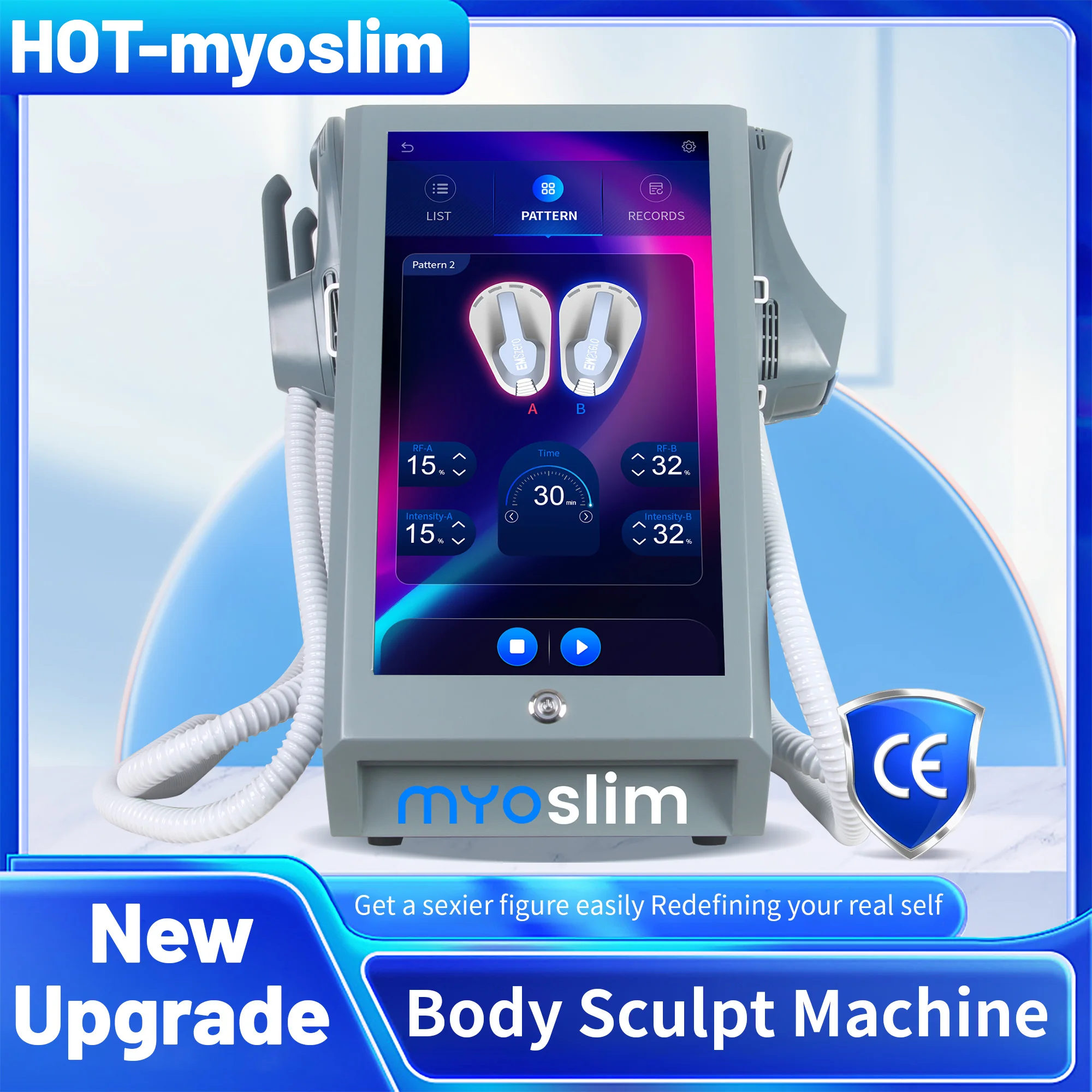 Myoslim Electric Body Contouring & Fat Reduction Machine – Deep Tissue Slimming Device with Dual Handles, CE Certified - Image 6