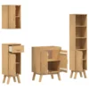 Modern Solid Pine Wood 4-Piece Bathroom Furniture Set Storage Solution