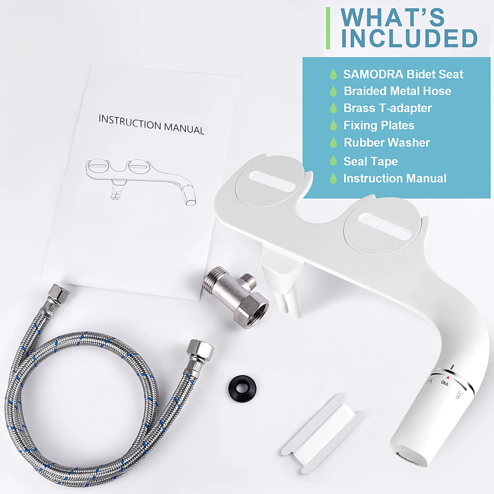 Non-Electric Dual Nozzle Bidet Toilet Seat Hygienic Shower Sprayer - Image 3