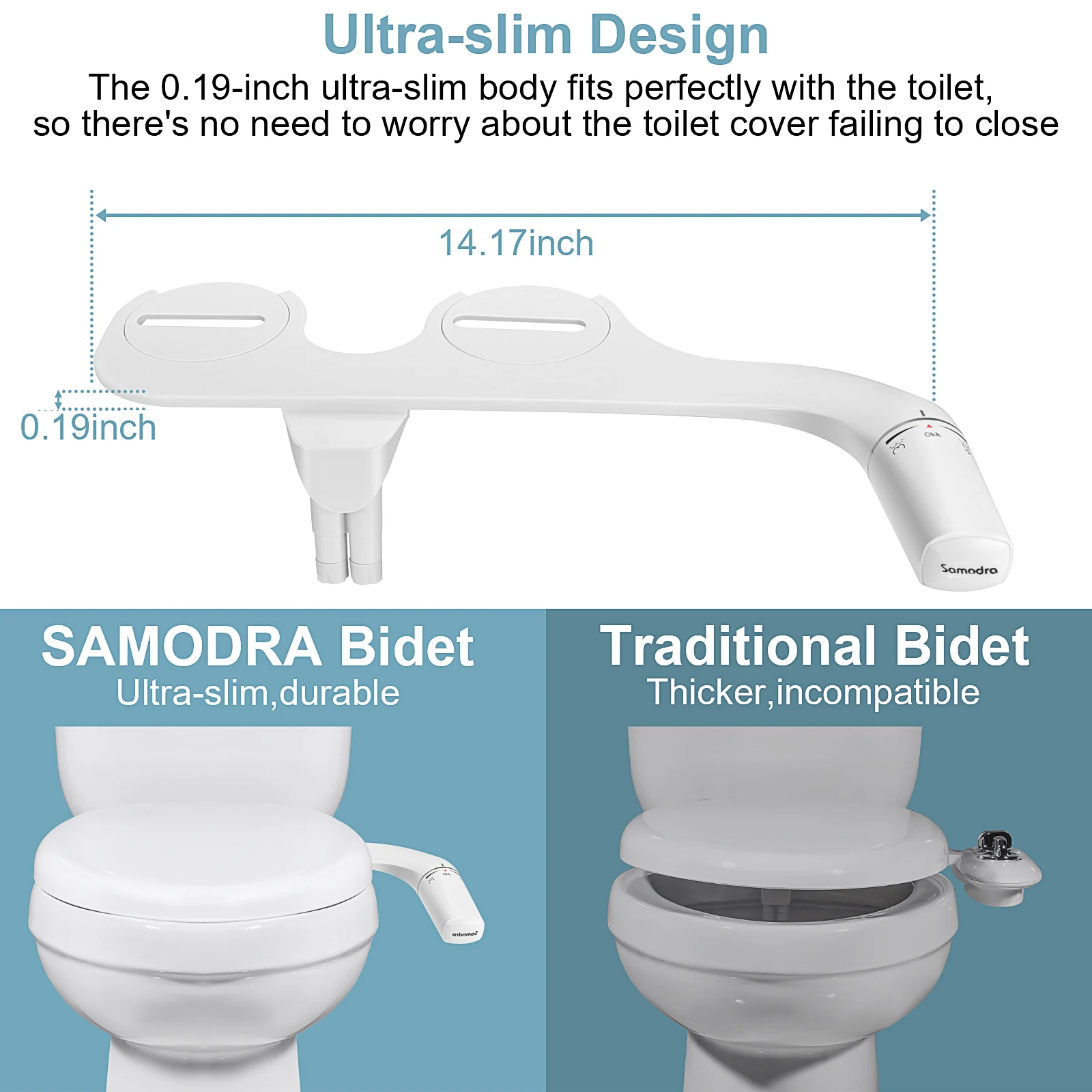 Non-Electric Dual Nozzle Bidet Toilet Seat Hygienic Shower Sprayer - Image 4
