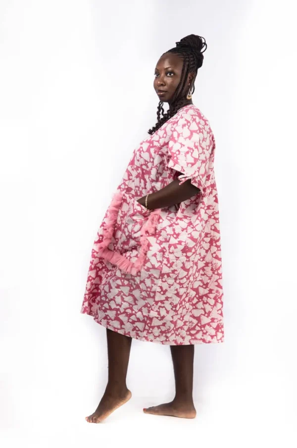 Adire Short Dress with Front Pockets