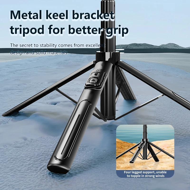 360° Rotating Smartphone Tripod Stand with Bluetooth Selfie Stick - Image 3