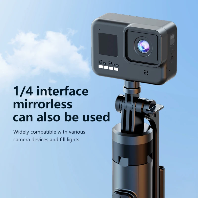 360° Rotating Smartphone Tripod Stand with Bluetooth Selfie Stick - Image 2
