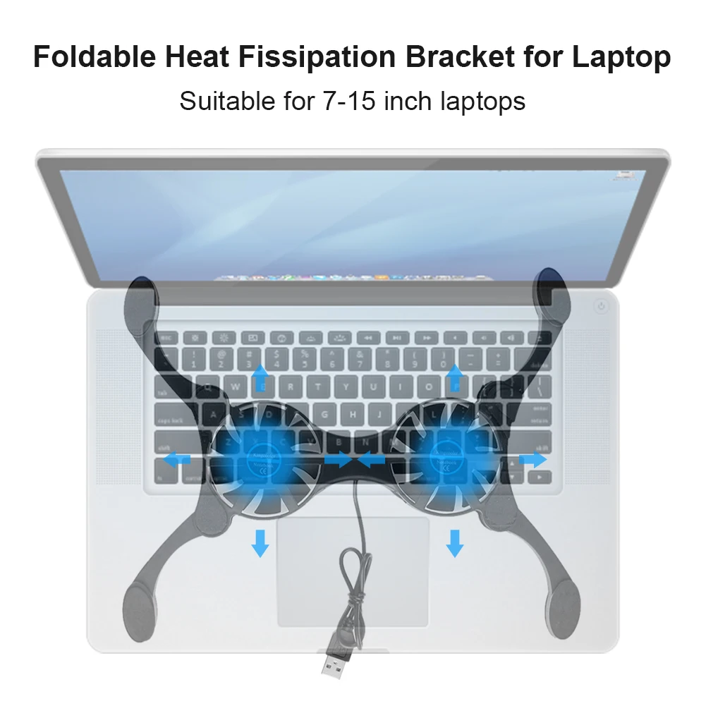 Quiet Fast-Cooling Laptop Stand Cooler for 7–15 Inch Notebooks - Image 4