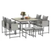 Outsunny Nine-Piece Cube Garden Dining Set with Cushioned Seating