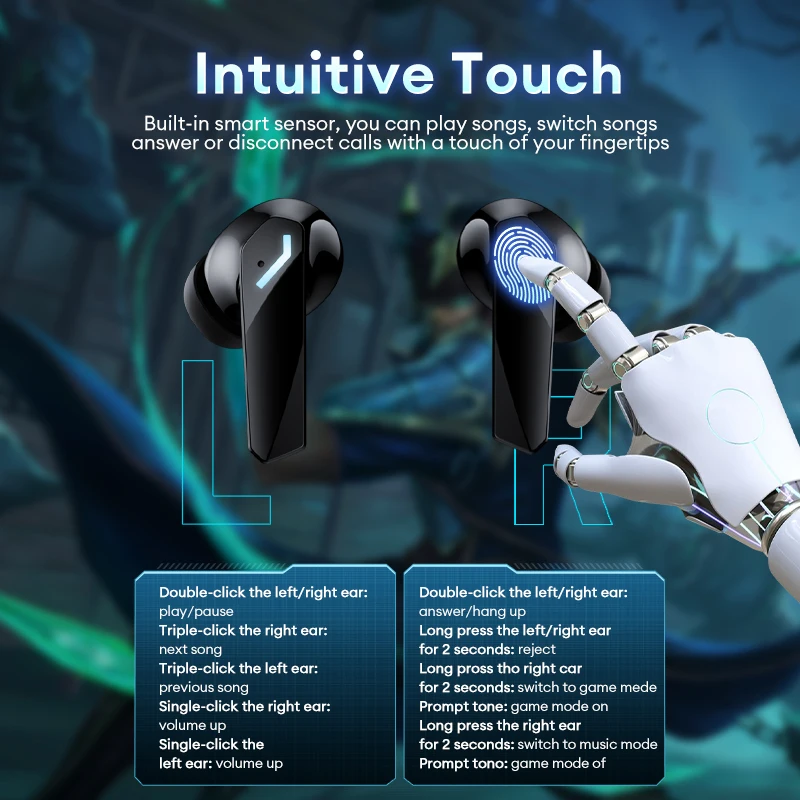 Lenovo GM2 PRO MAX Wireless Bluetooth Waterproof Noise-Cancelling Earbuds - Image 6