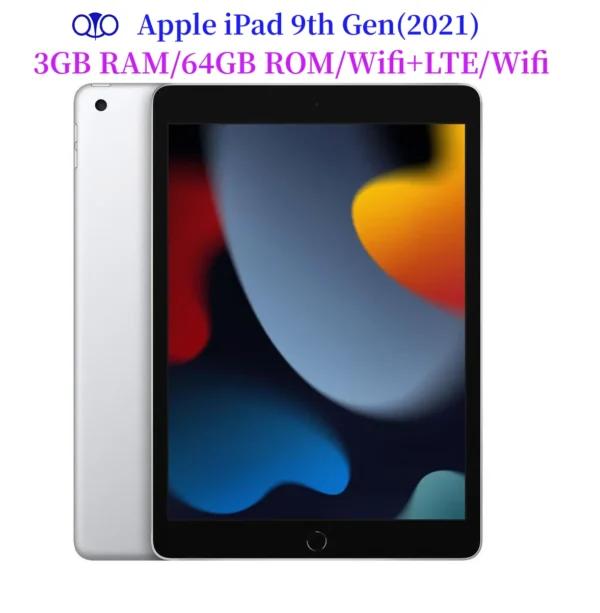 96% New Original Apple iPad 10.2（2021）Unlocked iPad 9th Gen Wifi+LTE/Wifi 64GB 10.2'' A14 Bionic Retina IPS LCD iOS 15 Tablet
