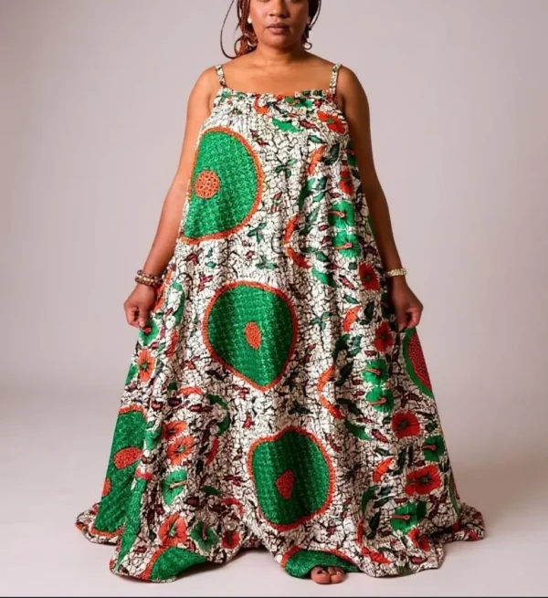 Ankara Strappy Swing Dress