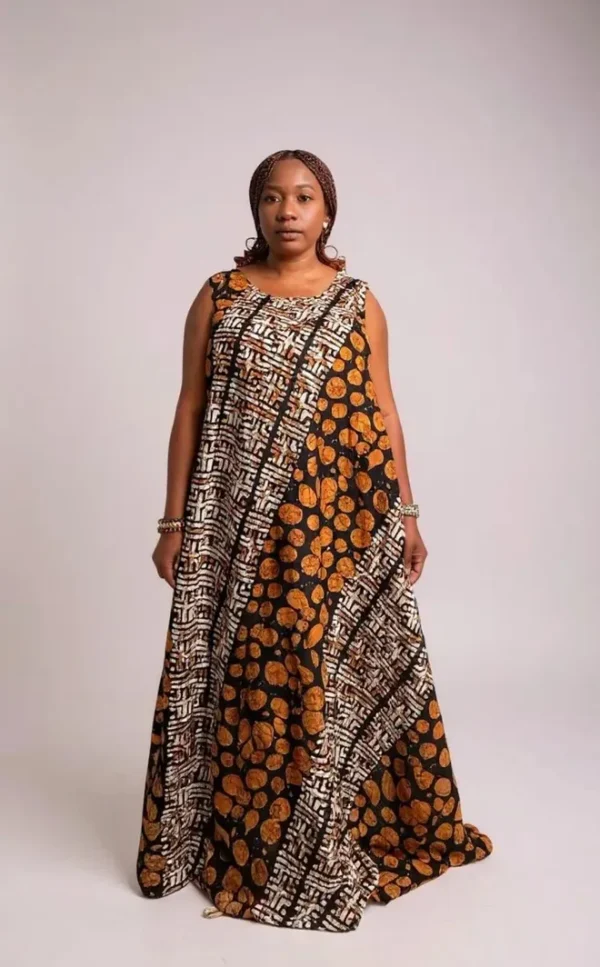 Ankara Sleeveless Swing Dress