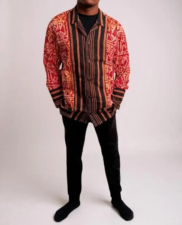 Adire and Aso Oke Shirt