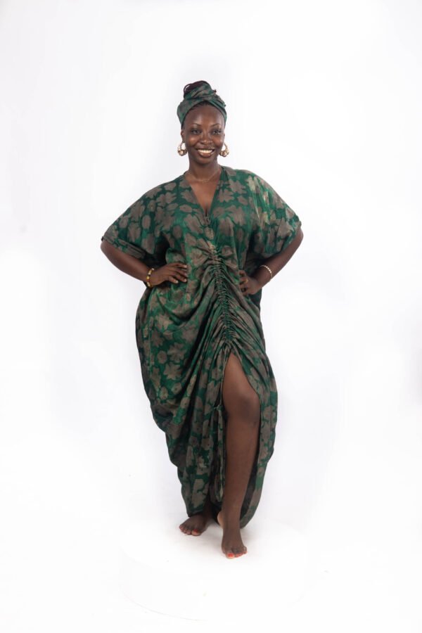 Adire Crepe Boubou with Drawstings